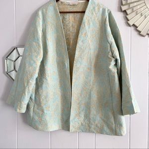 Vintage Linda Lundstrom Baby Blue Brocade Jacket
